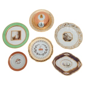 Six Neoclassical Porcelain Table Articles