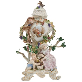 Meissen Porcelain Figural Potpourri Vase