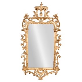 Chinese Chippendale Style Giltwood Wall Mirror