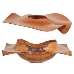 Two Australian Contemporary Turned Wood Vessels by Stephen Hughes, Vic Wood