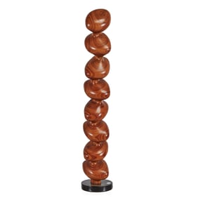 Ed Meyrowitz Rosewood Carved Abstract Sculpture