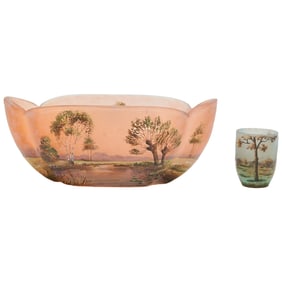 Two Daum Nancy Style Cameo Glass Vessels