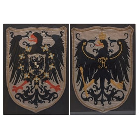 Two Framed Embroidered Prussian Insignia