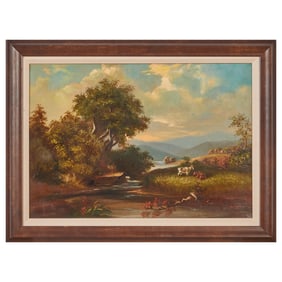 Attr. to Hiram Bloomer, Landscape, Oil on Canvas