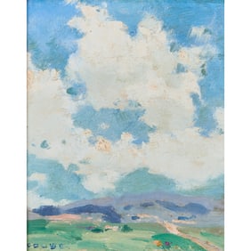 Eanger Irving Couse, Taos New Mexico, Oil on Cardboard