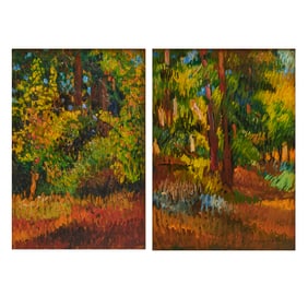 Otis Oldfields, Two Oils on Board