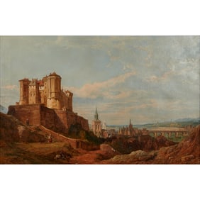 European School, Landscape with Castle, Oil on Canvas