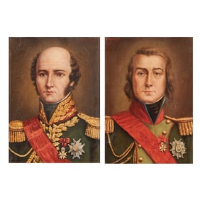 Continental School, Two Napoleonic General Portraits