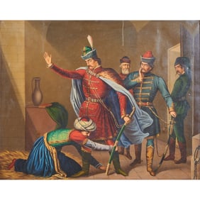 Orientalist School, Group of Soldiers, Oil on Canvas