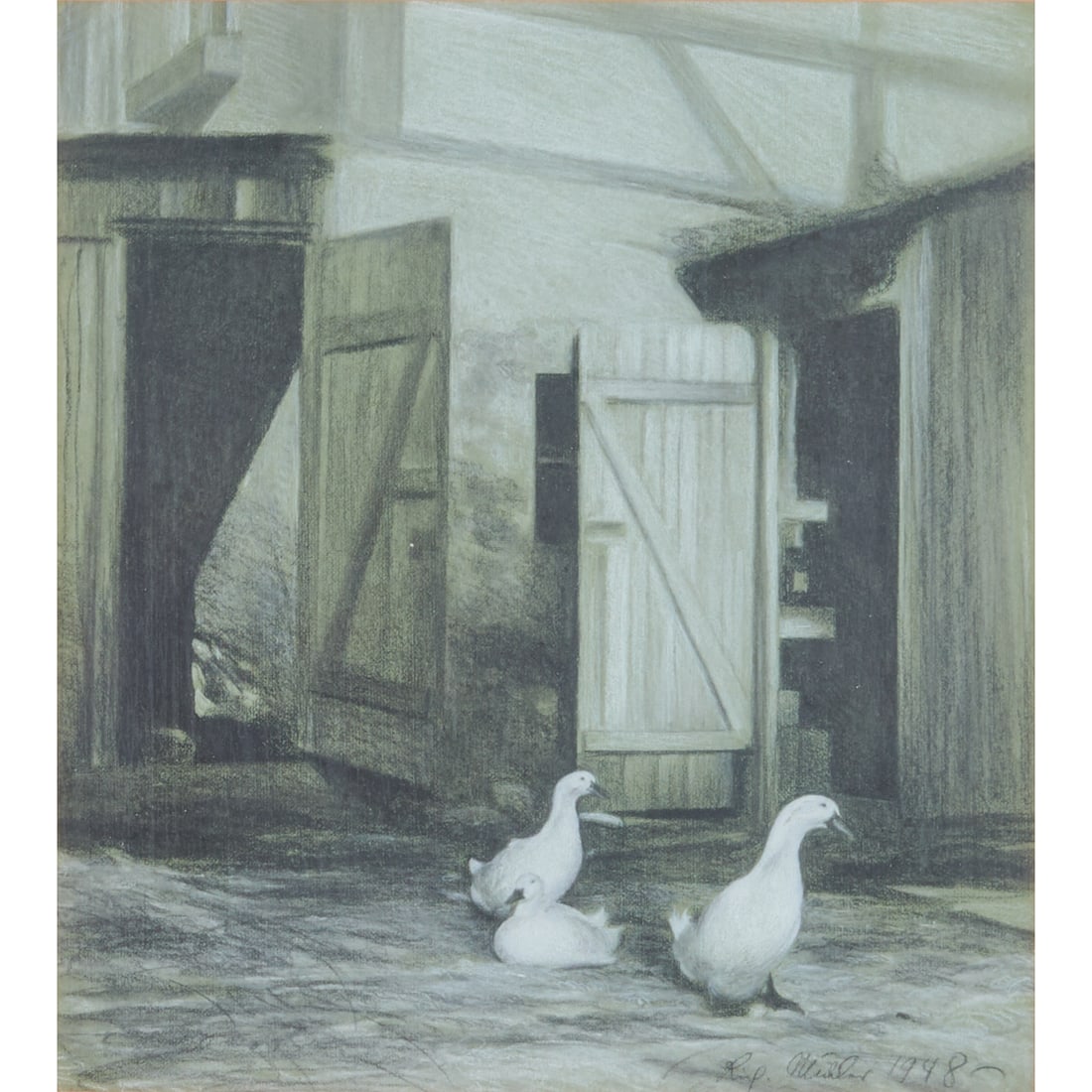 Richard Muller, Duck Study, Charcoal on Paper (1 of 5)