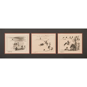 Pablo Picasso, Les Banderillas, Triptych Lithograph