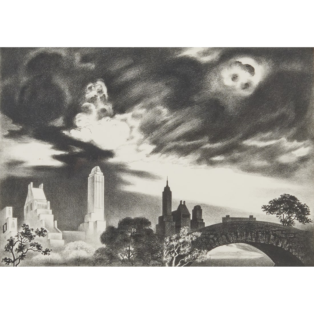 Louis Lozowick, Angry Skies, Lithograph (1 of 4)