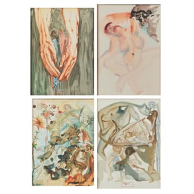 Salvador Dali, Four Wood Engravings from Divine Comedy