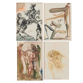 Salvador Dali, Four Wood Engravings from Divine Comedy