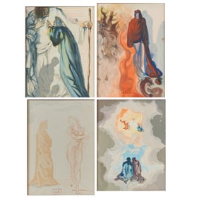 Salvador Dali, Four Wood Engravings from Divine Comedy