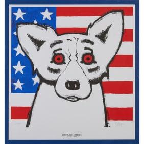 George Rodrigue, Good Bless America, Screenprint