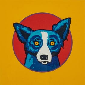 George Rodrigue, Bullseye Yellow, Screenprint