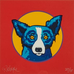 George Rodrigue, Bullseye Red, Screenprint