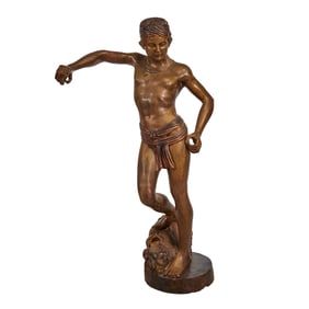 After Antonin Mercie, David and Goliath, Bronze