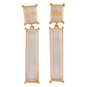 Pair of Quartz, Vermeil Earrings