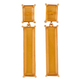 Pair of Citrine, Vermeil Earrings