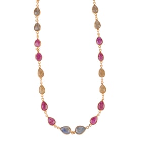 Multicolored Sapphire, Vermeil Necklace