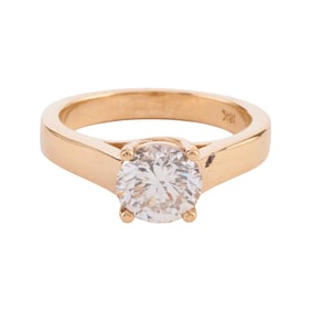 Diamond, 18k Yellow Gold Ring