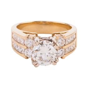 Diamond, 18k Yellow Gold Ring
