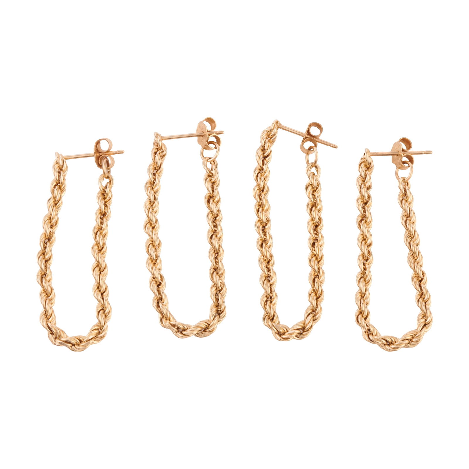 Two Pairs of 14k Yellow Gold Earrings (1 of 2)