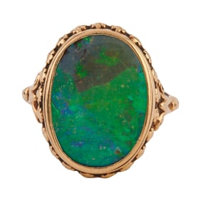 Vintage Opal, 14k Yellow Gold Ring