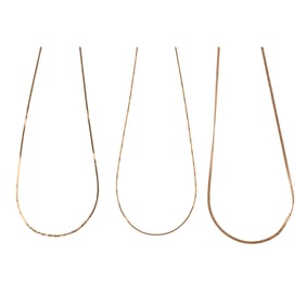 Collection of Three 14k Yellow Gold Neck Chains