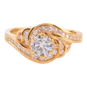 Diamond, 18k Yellow Gold Ring