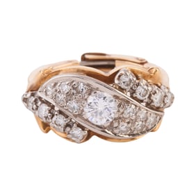 Diamond, 14k Yellow and White Gold Ring