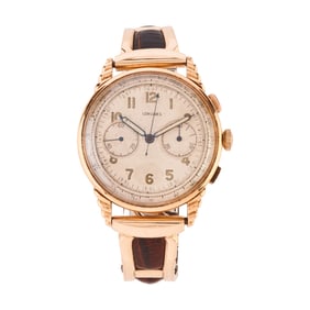 Longines Flyback Chronograph 18k Yellow Gold, Gold-Filled Wristwatch