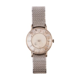 LeCoultre Mystery Dial 14k White Gold, Gold-Filled Wristwatch