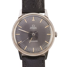 Omega Automatic Seamaster Stainless Steel, Leather Wristwatch
