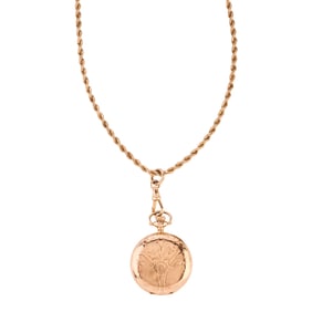 Elgin 14k Yellow Gold Pendant Watch with Chain