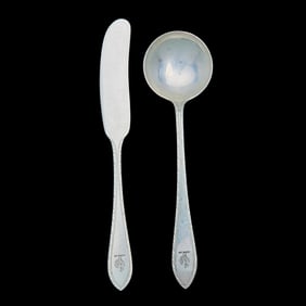 Tiffany & Co. Sterling Silver Flatware, Faneuil Engraved Pattern Variation