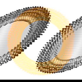 Gilt Brass Sunburst Mirror: Gilt Brass Sunburst Mirror, designed as four tiers of brass leaves, emanating from the round mirror. Llabel to back for Pacific Coast LIghting. Circa 2000. Approximate dimensions: 27; Diameter.}.