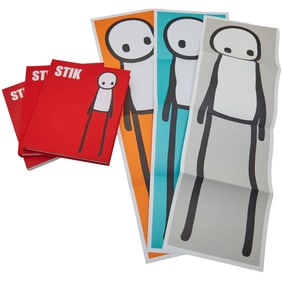 STIK, UK Urban Graffiti Artist: Three Art Books and Two Lithographs