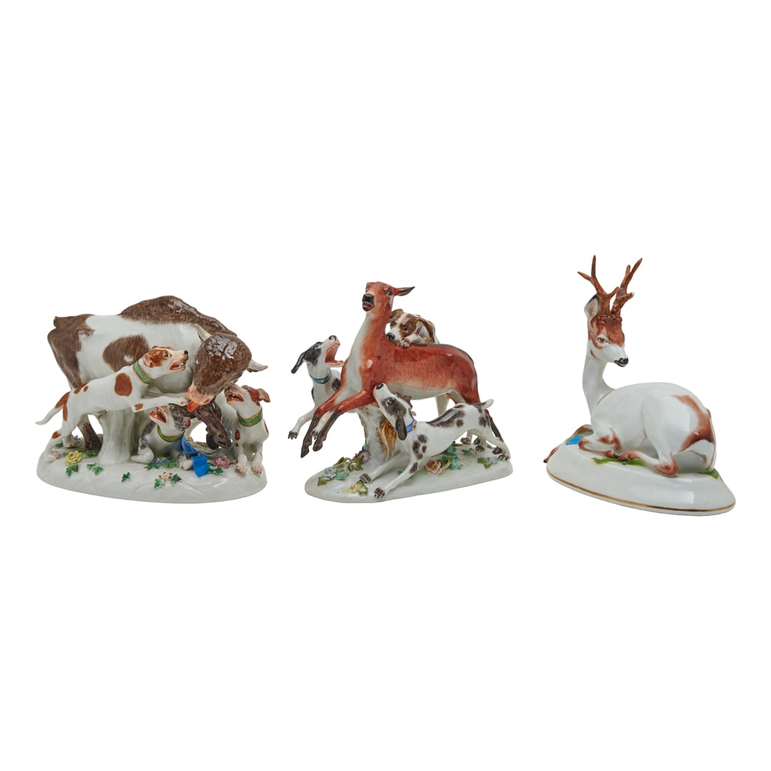 Three Meissen Porcelain Figural Groups (1 of 8)