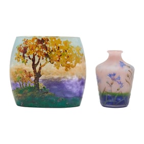 Two Cameo Glass Items Signed for Daum, Nancy