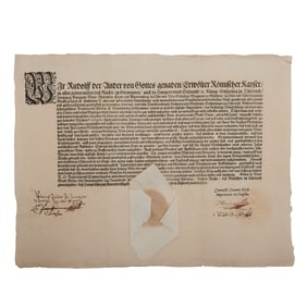 Rudolff II Holy Roman Emperor Wine Decree 1601