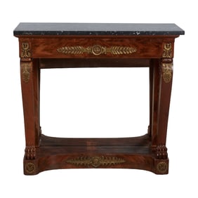Bedel et Cie Empire Style Marble Top Console Table
