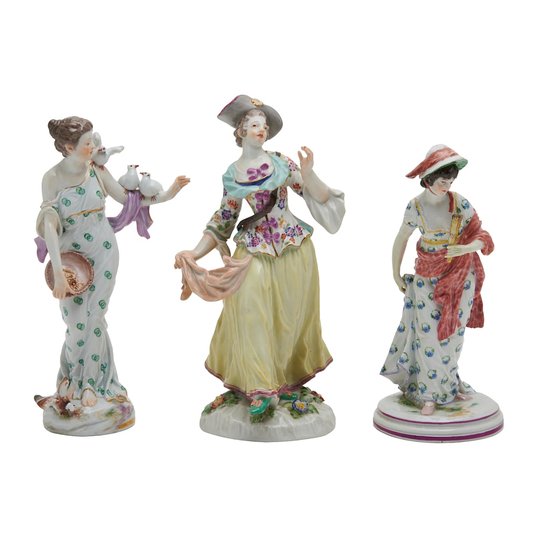 Three Meissen Porcelain Figures of Women (1 of 4)