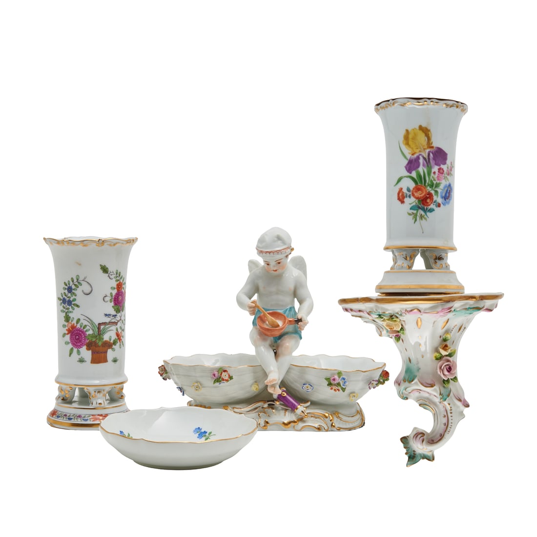 Five Decorative Porcelain Articles including Meissen (1 of 7)
