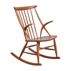 Danish Modern Illum Wikkelso Teak Rocking Chair