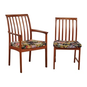 Suite of Six Folke Olsen for Dux Attributed Teak Dining Chairs