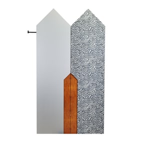 Sottsass Style Contemporary Armoire with Sliding Doors