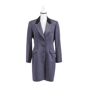 Kenzo Paris Grey Wool Flannel Coat